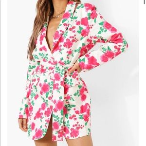 Floral Pink and White Women's Dress